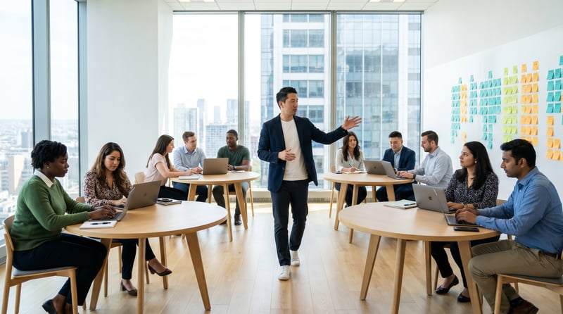 Several facilitated breakout groups in one room